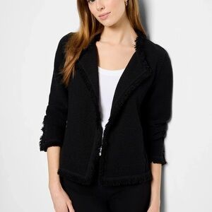 NIC+ZOE Textured Black Knit Blazer